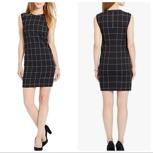 NEW Lauren Ralph Lauren Black Sleeveless Plaid Shift Dress